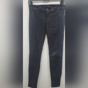 J Brand super skinny coated stretch black jeans 27